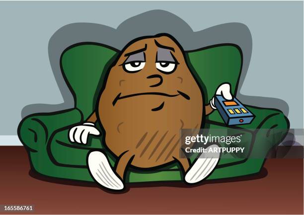 stockillustraties, clipart, cartoons en iconen met couch potato - luiheid