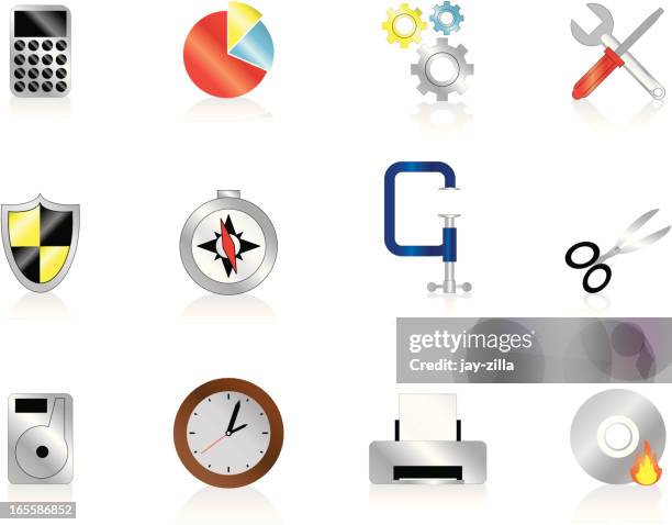 internet icons series 5 - tools & utilities - clamp stock illustrations