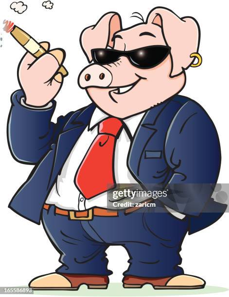 pig - ear piercing stock illustrations