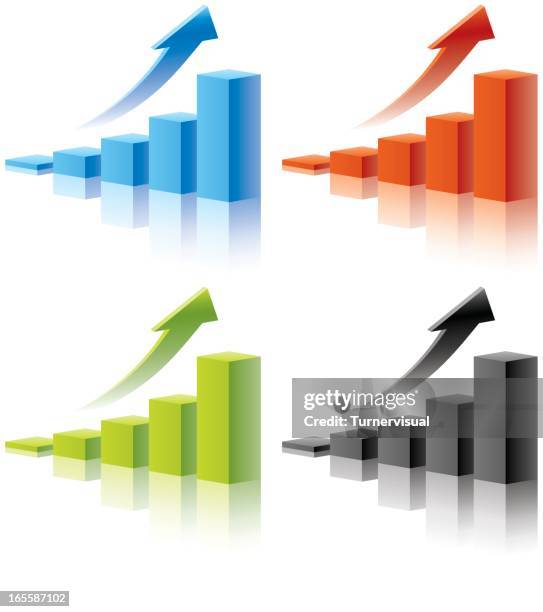 positive futures - bar graph stock illustrations