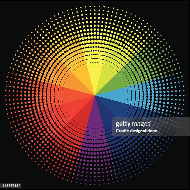 halbton-farbkreis - color chart stock-grafiken, -clipart, -cartoons und -symbole