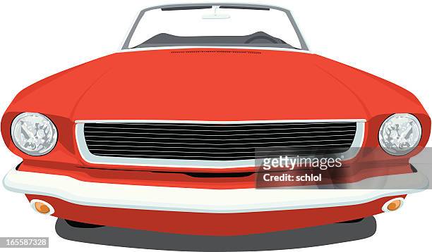 klassische 1965 mustang - vintage car stock-grafiken, -clipart, -cartoons und -symbole