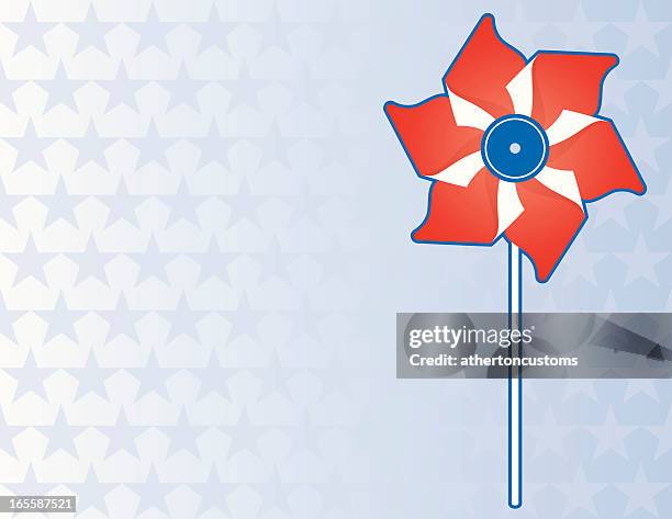 patriotic pinwheel - paper windmill stock illustrations