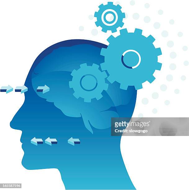 mind works - alzheimers brain stock illustrations