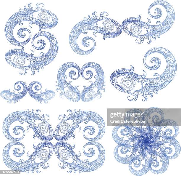 fish elements - pisces stock illustrations