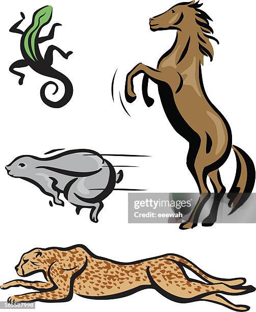 stylized animals - cheetah running stock illustrations