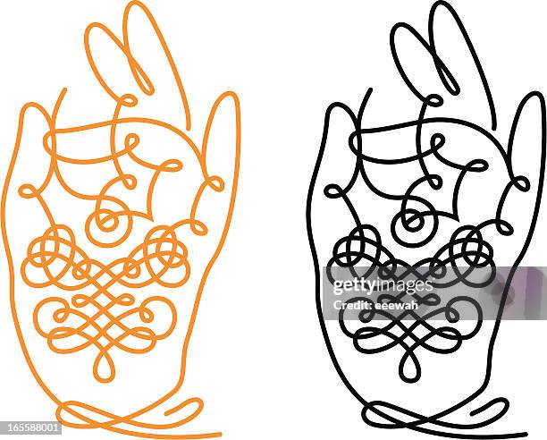hand - buddha stock illustrations