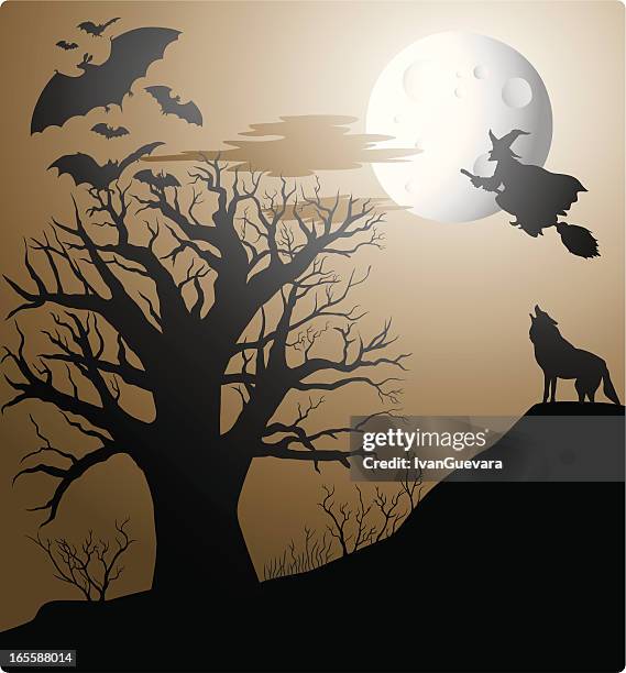 halloween background - noctule bat stock illustrations