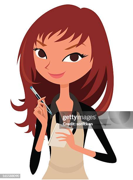 waitress taking order - waitress working stock illustrations