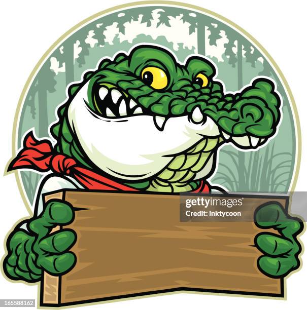 gator sign - swamp stock illustrations