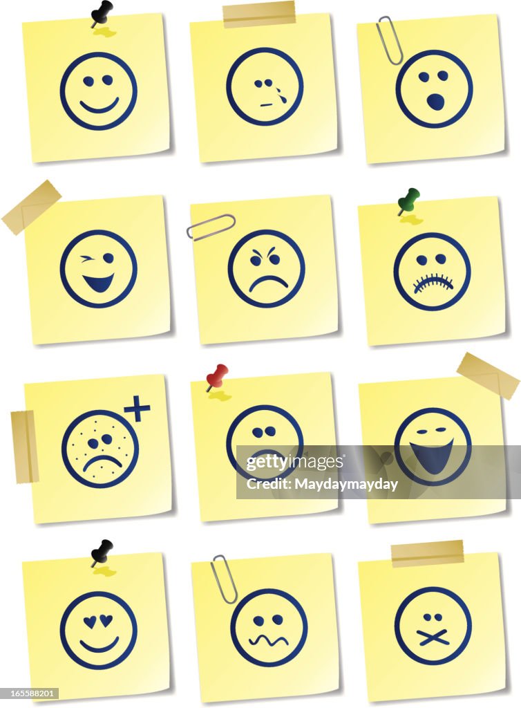 Smiley Sticky Notes High-Res Vector Graphic - Getty Images