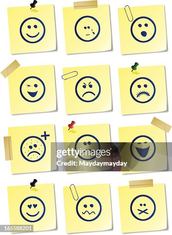 Smiley Sticky Notes High-Res Vector Graphic - Getty Images