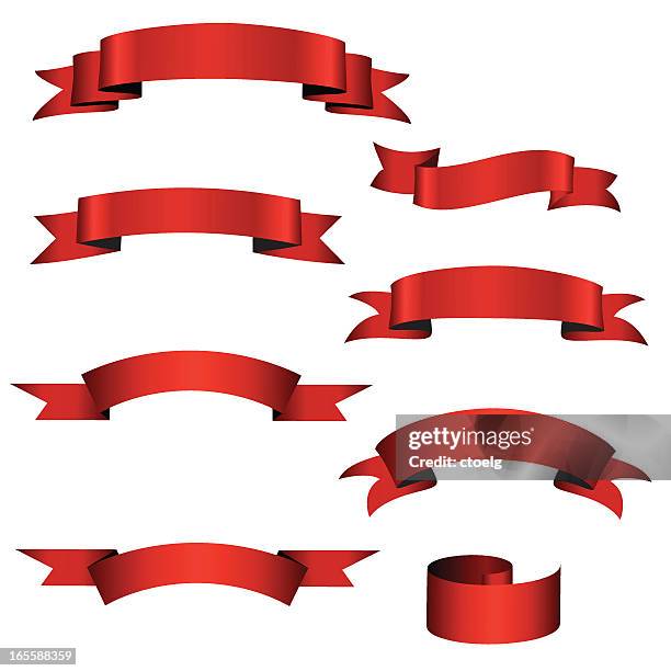 various red banners - strap stock illustrations