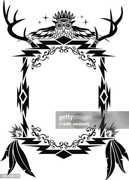 native american, aztec, mian pattern, frame - network pattern vector stock illustrations