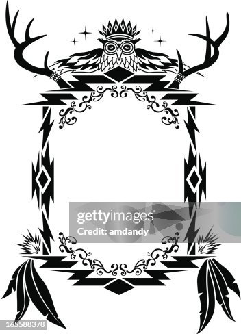 Native American, Aztec, Mian Pattern, Frame Native American, Aztec, Mian Pattern, Frame