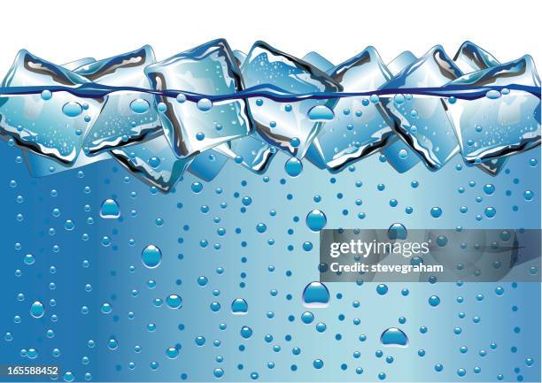 ice cubes and bubbles - ice cubes background stock illustrations