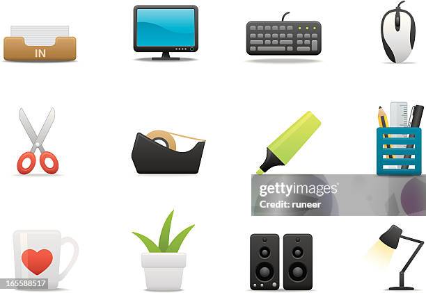 cubicle & desktop icons | premium matte series - empty flower pot stock illustrations