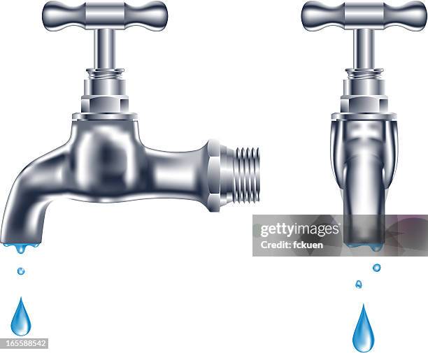 bildbanksillustrationer, clip art samt tecknat material och ikoner med faucet dripping - framifrån