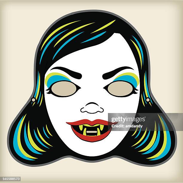 吸血鬼女王、ヴィンテージの mask (マスク)シリーズ - zombie girl点のイラスト素材／クリップアート素材／マンガ素材／アイコン素材