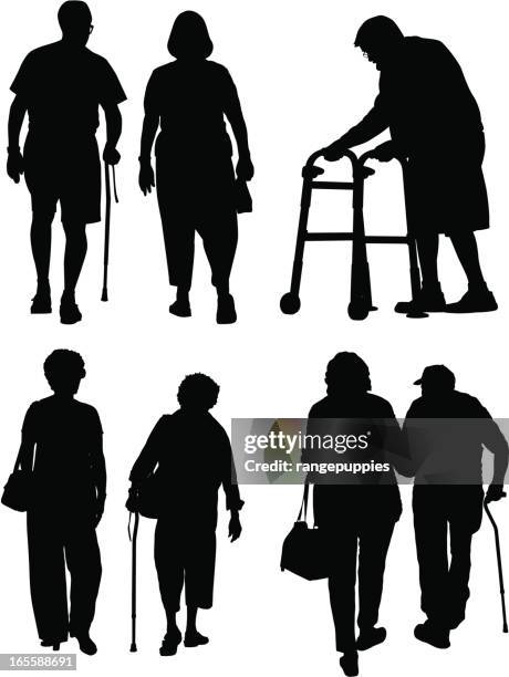 stockillustraties, clipart, cartoons en iconen met elderly people - seniore vrouwen