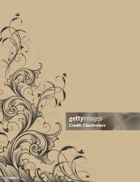 sepia scroll page - sepia background stock illustrations