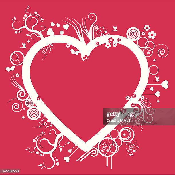 ornate heart - dragonfly stock illustrations