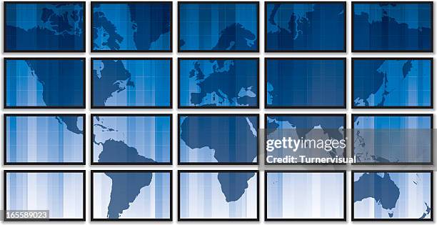 global interface screens - trading floor stock illustrations