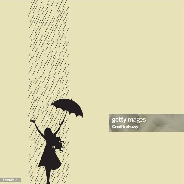 happy rainy tag - frauen glücklich natur stock-grafiken, -clipart, -cartoons und -symbole