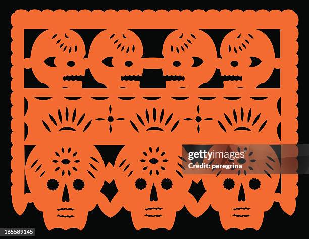 cut out paper "calacas" - hispanic background stock illustrations