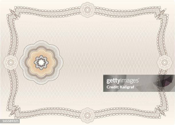 blank diploma ticket certificate - certificate background pattern stock illustrations