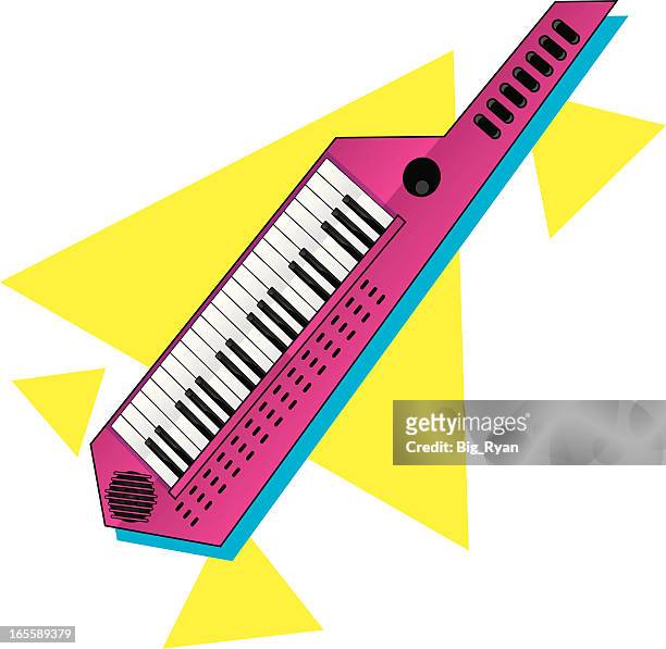 ilustraciones, imágenes clip art, dibujos animados e iconos de stock de keytar - electric piano