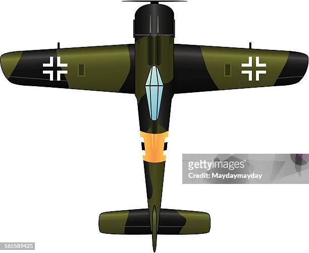 stockillustraties, clipart, cartoons en iconen met fighter plane - tweede wereldoorlog