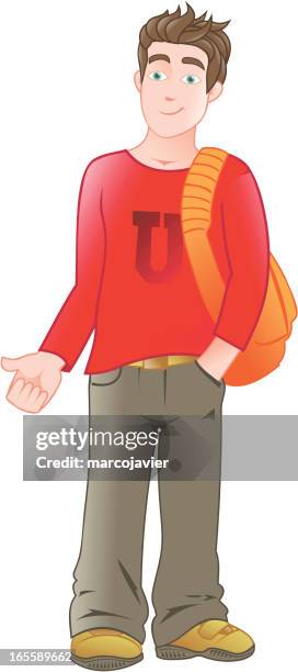 people - student adolescent - backpacking stock illustrations