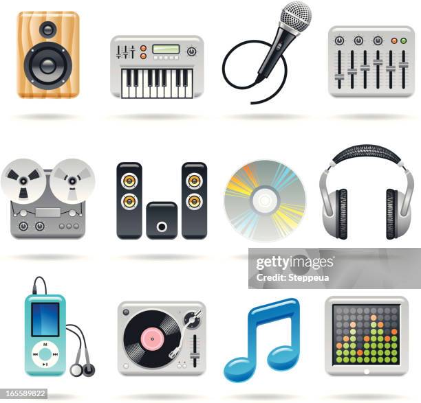 music icons - electric piano stock illustrations