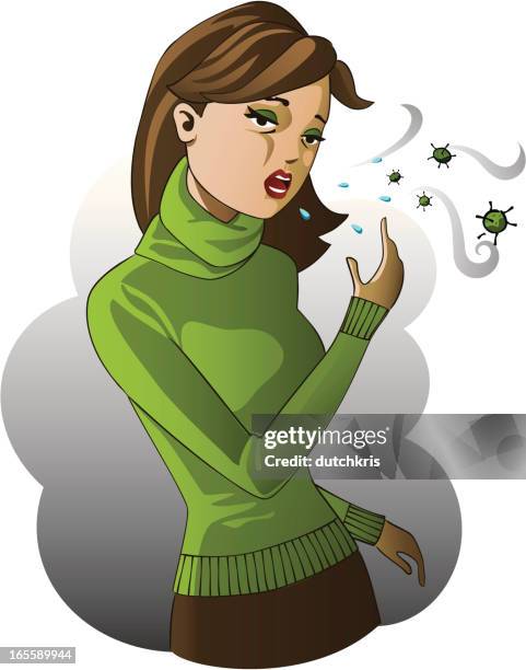 spreading the flu virus - sore eyes winter stock illustrations