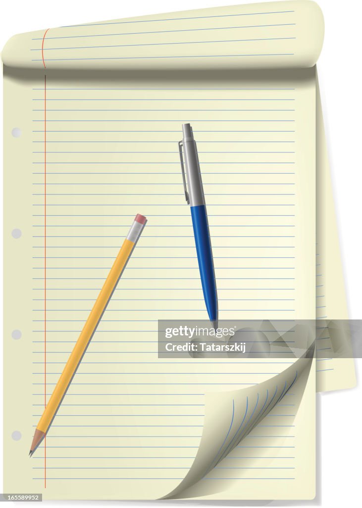 Cuaderno con lápiz y lápiz