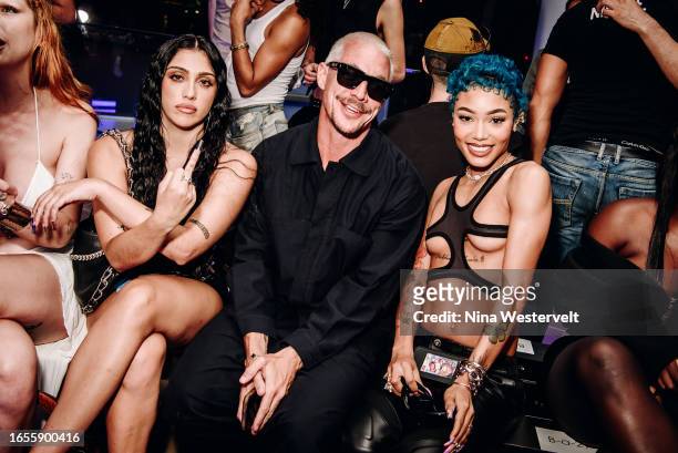 Lourdes Leon, Diplo and Coi Leray at Dion Lee Spring 2024 Ready To Wear Fashion Show on September 9, 2023 in New York, New York.
