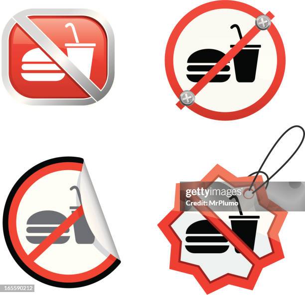 no fast food - milkshake isolated stock illustrations