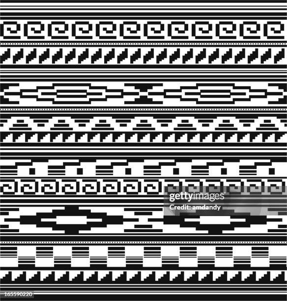seamless - native american, aztec, mian pattern - repetition stock illustrations