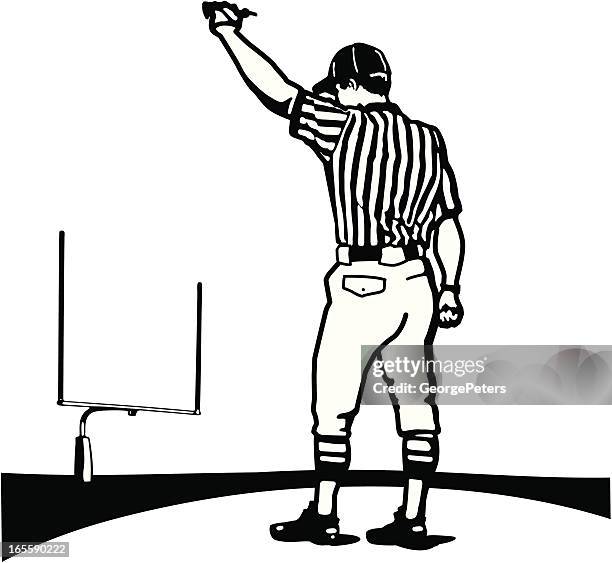 stockillustraties, clipart, cartoons en iconen met referee making a call - american football referee