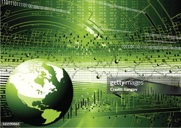 a computer graphic of a green globe - trading floor stock illustrations