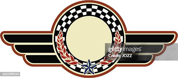 racing flying emblem - powerful engine stock illustrations