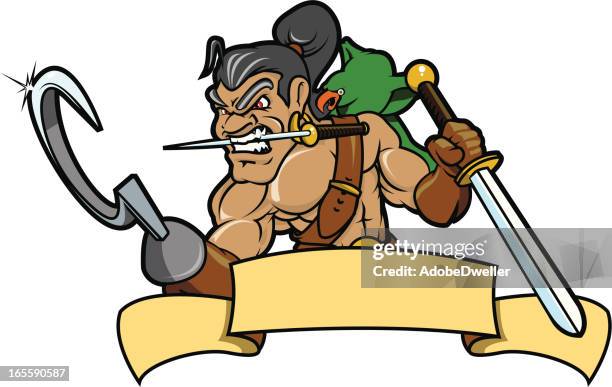pirate logo/mascot - cartoon dagger stock illustrations