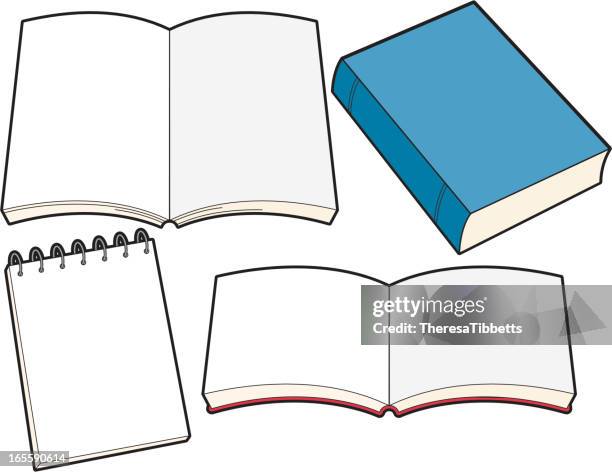 books and notebook - spiral notebook stock illustrations