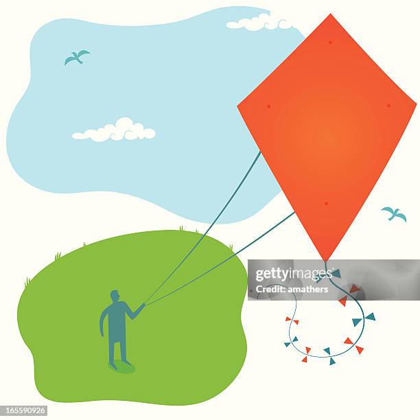kite flyer - kite stock illustrations