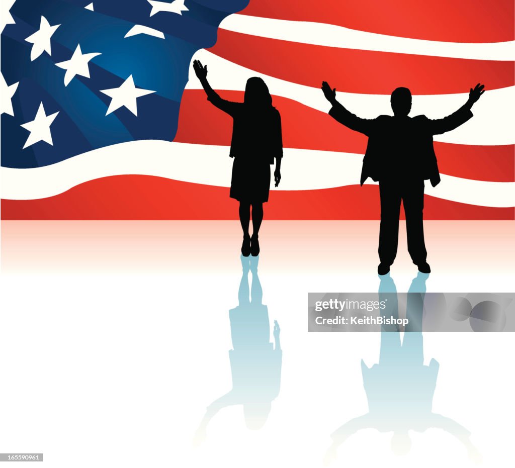 Political Candidates and US Flag - American