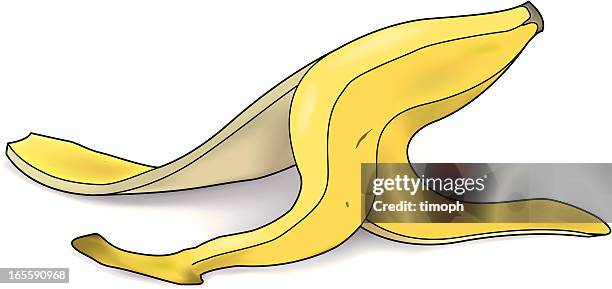 ilustrações, clipart, desenhos animados e ícones de pele de banana - casca de banana