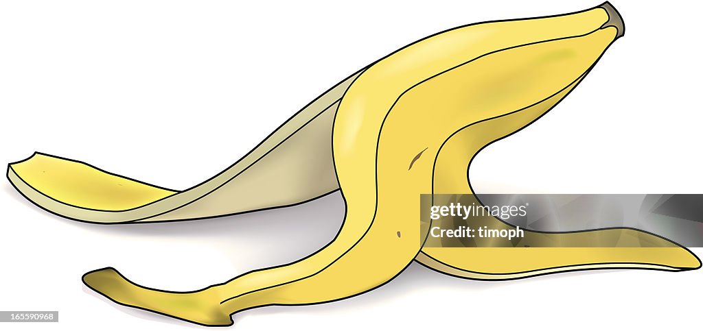 Cartoon Drawing Of A Banana Peel High-Res Vector Graphic - Getty Images