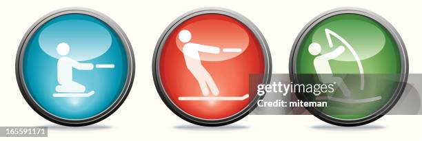 on-the-water family | glass collection - wakeboarding stock illustrations