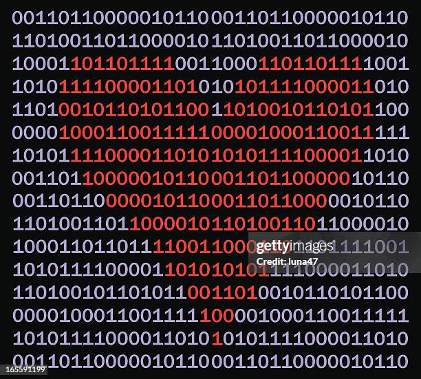 binary heart - number-one-black-background stock illustrations